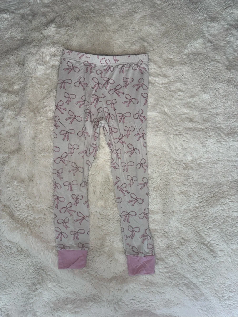 Caden Lane Bamboo Girls 4T Pink Bow Pajama Pants